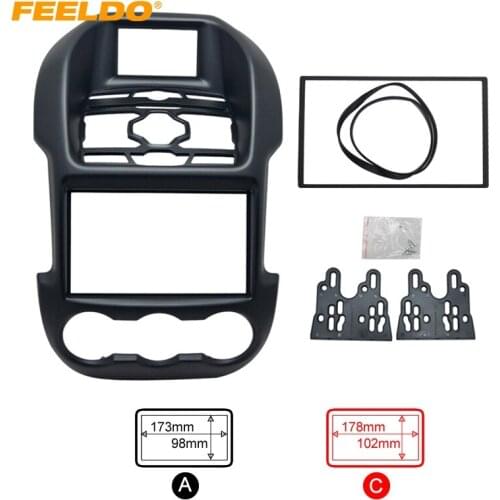 FEELDO Car 2DIN Refitting Audio DVD Panel Frame Panel Radio Fascia Frame Kit Face Plate for Ford Ranger (Luxury type) #AM2836