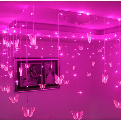 3.5m Butterfly LED Curtain Lights Christmas Garland LED String Fairy Lights For Holiday Wedding Party Home New Year Decoration