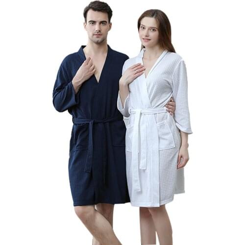 2020 Summer Newest Style Large Size Waffle Fabric Robes Beauty Couple Gowns Multi Colors M,l,xl Plus Size Women
