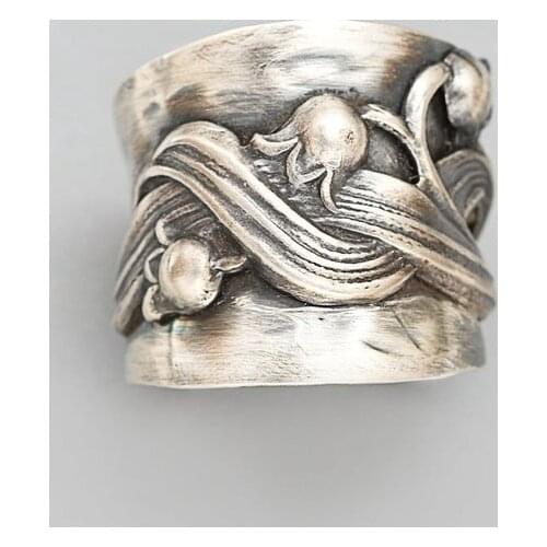 Retro Lily Of The Valley Ring, Lily Of The Valley, Nature Jewelry, Thumb Ring Ring Women Bridal Engagement Wedding Jewelry