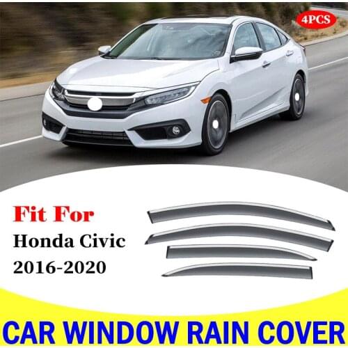 For Honda Civic 2016-2020 window visor car rain shield deflectors awning trim cover exterior car-styling accessories parts