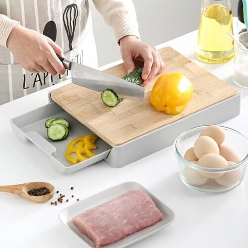 Kitchen Chopping Board Fruit Vegetable Cutting Plate Detachable Food Storage Pulling Board Drawer Type Household Cutting Board