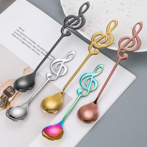 Stainless Steel Music Note Spoon Mug Spoon Music Bar Ice Bar Creative Gift Spoon Coffee Spoon Stirring Spoon Creative Cutlery