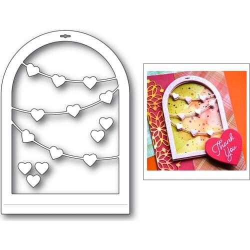 Heart Die Cut Window Frame Metal Dies New 2021 for Diy Scrapbook Greeting Card Decorative Crafts Photo Album Make Stencil
