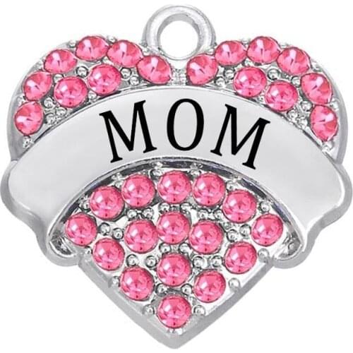 Metal Mom Name Heart Charm Dropshipping Mothers Day Gift Jewelry Wholesale