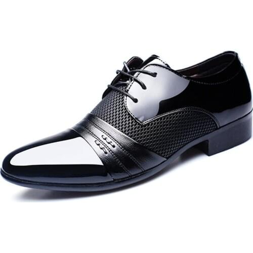Brand Men Dress Shoes Plus Size 38-48 Men Business Flat Shoes Black Brown Breathable Low Top Men Formal Office Shoes