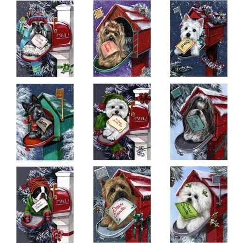 Letter Box Animal 5D DIY Diamond Painting Cross Stitch Full Square Round Drill Christmas Mosaic Embroidery Art Room Decor Gift