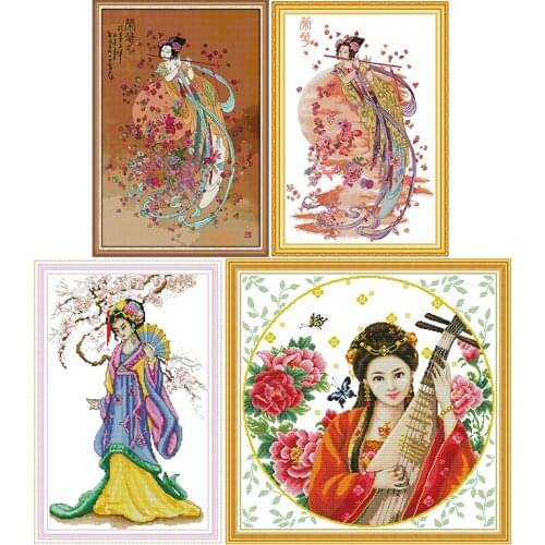 Ancient Beauty Series Handmade Cross Stitch Kits 11CT 14CT Printed Pattern Crafts DMC On Convas Sewing Needlework Embroidery Set