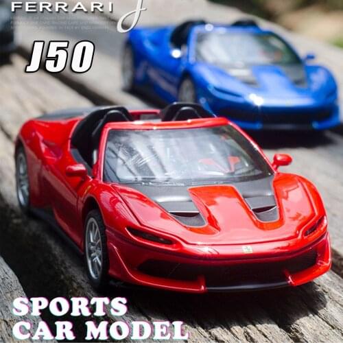 New 2021 1:32 Alloy Model Ferrari J50 Miniature Metal Vehicle Diecast Supercar Christmas Toys for Childrens Gifts Collection