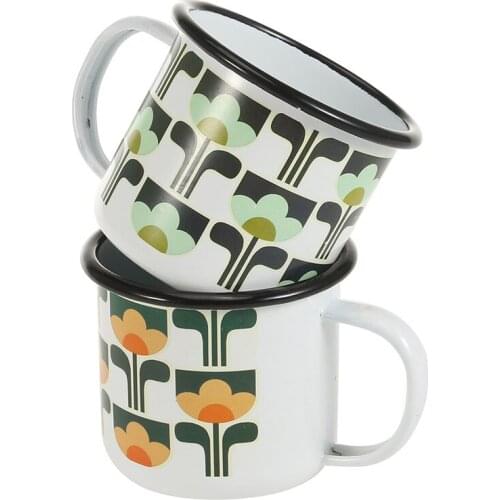 Simple Black Edge Roll Small Fresh Design Patterns, Office and Home - Use Tea Mug