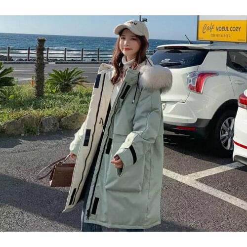 Women 2020 Real Raccoon Fur Winter Down Jacket Hooded Warm Female White Duck Down Outwear Ladies Long Parkas Loose Coat P27