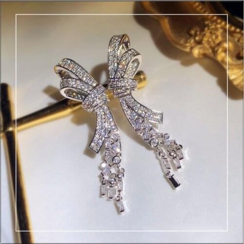 QTT Exquisite 925 Sterling Silver Earring Cute Ladies Fashion Butterfly Earrings for Ladies Party Jewelry Anniversary Gifts