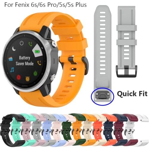 Fenix 6s Pro Bands Straps Quick Easy Fit Watch Band for Garmin Fenix 5S Plus Watchband 20mm Silicone Amber Yellow Gray Official