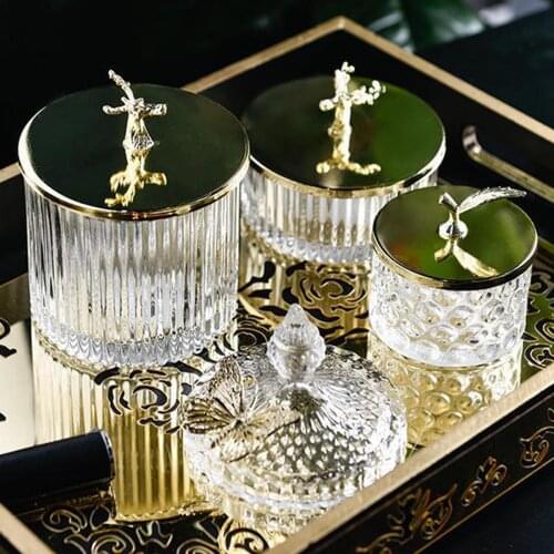 Retro Glass Storage Jars with Lid Candy Food Snacks Tea Spice Container