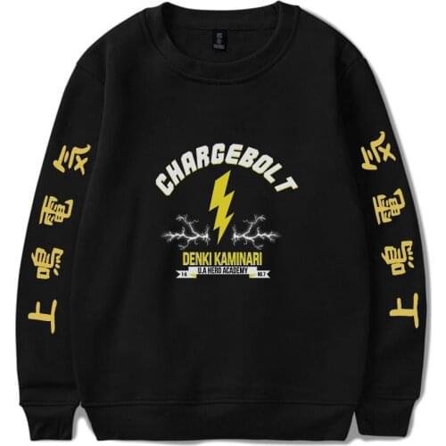 Denki Kaminari My Hero Academia O-neck Sweatshirt Harajuku Streetwear Coats Cute Stylish Outwear Round Collar Pullovers