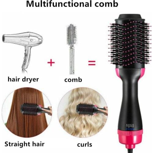 Electric Hair Straighter Comb 3 in 1 Multifunction Negative Ion Hair Dryer and Volumizer Hair Curler Brush Wet And Dry Use