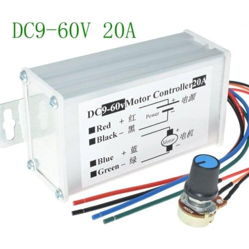 20A PWM Motor Speed Controller CW CCW Reversible DC9-60V 1200W