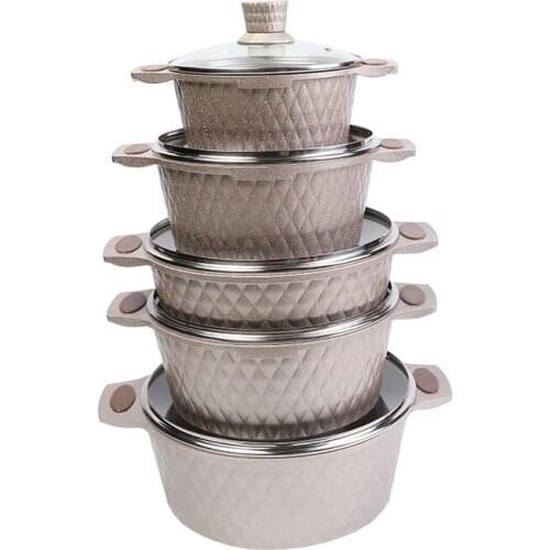 High-value Korean craft cookware set Creative non-stick five-piece soup pot cooking pot