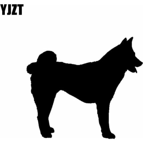 YJZT 14CM*12.3CM Akita Dog Breed Vinyl Decoration Car Sticker Black/Silver C2-3255