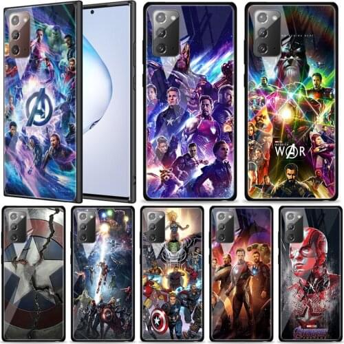 Avenger Marvel Superhero Tempered Glass For Samsung Galaxy Note 20 Ultra 10 9 8 Plus Lite A70 A50 A40 A30 A20 A10 Phone Case