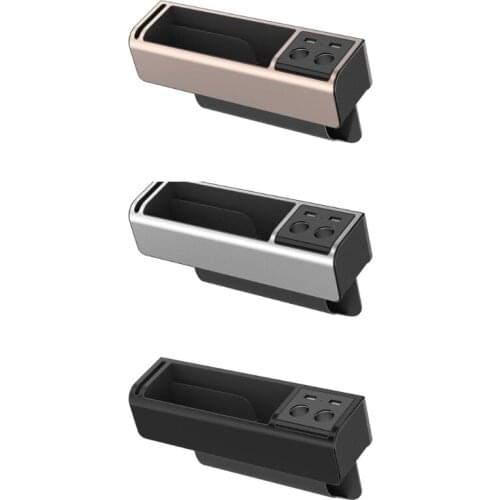 Premium Vehicle Seat Gaps Filler USB Charging Auto Console Side Pocket Card Purse Wallets Keys Coins