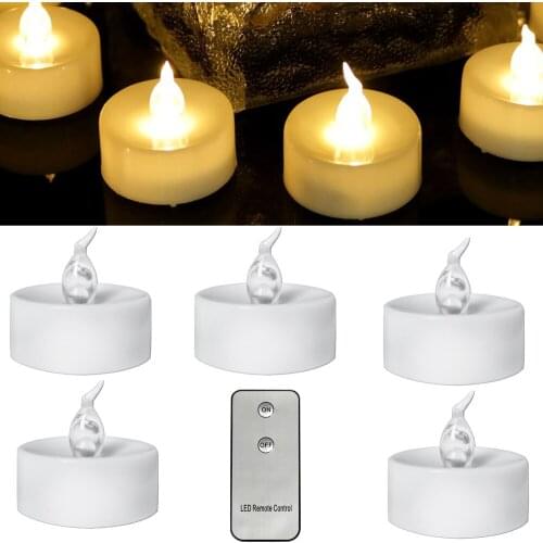 12x Electric Candle Light Remote Controlled Flickering LED Tea Light Night Light Home Wedding Party Event Lighting Decors