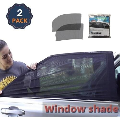 2Pcs Sun Shade Auto UV Protect Curtain for Car Window Square UV Cover Stretchable Mesh Sun Shade Practical Auto Accessories