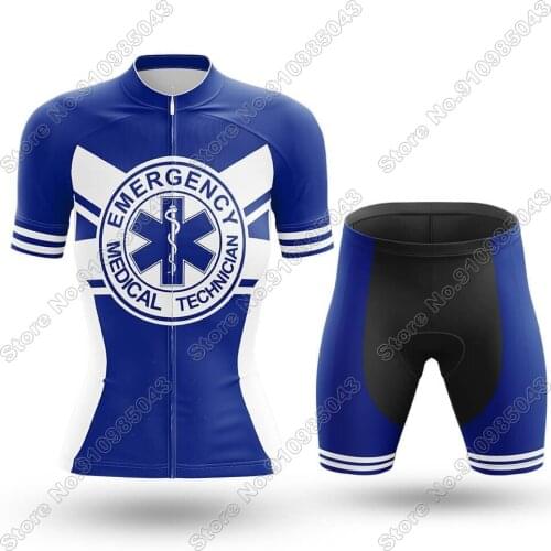 2021 Emergency Medical Technician Cycling Jersey Set Clothing Road Bike Suit MTB Maillot Bib Shorts