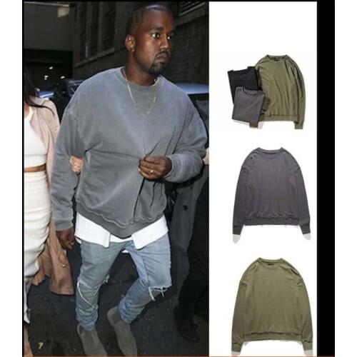 2021 Streetwear HipHop Hoody new Pullovers Drake Kanye West Plain Fleece Oversized Hoodie Clothes Tracksuit Hoodies Men Hip Hop