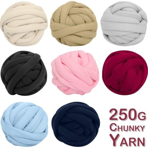 250g Super Thick Chunky Yarn for Hand Knitting Wool Blends Core Spun Yarn DIY Knitted Blanket Bulky Arm Roving Soft Spin Yarn
