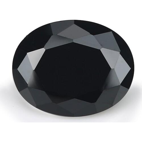 50PCS 2x3~13x18mm Oval Shape Loose CZ Stone Black Color AAAAA Cubic zirconia Synthetic stone For Jewelry DIY Gems Stone