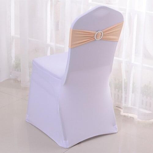 50pcs/Lot Stretch Wedding Chair Cover Band With Buckle Slider 16 Colors Chair Sashes Bow Belt Decorations Wholesale 15x36cm