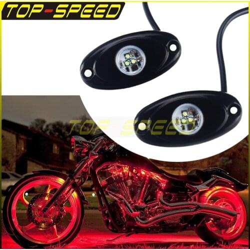 9W DC 9V~32V LED Rock Lights Running Bright For Harley FLSTF XL883L FXDB FLTRX Motorcycle lights Car Lights Off-Road Lights