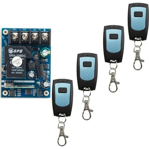 Wireless 40A Relay Remote Control Switches Remote Switch 1CH Receiver One Button Transmitter Waterproof Remote Controller