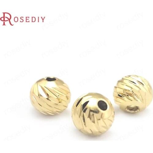 40436)20PCS 8.5MM Height 7MM Hole 2MM 24K Gold Color Brass Wheel Bracelets Spacer Beads Jewelry Making Supplies Diy Accessories