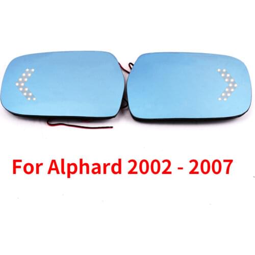 CAPQX 2PCS Heated with turn signal Side Mirror Glass Lens For Alphard 2002 2003 -2005 2006 2007 Rearview rear view mirror lens