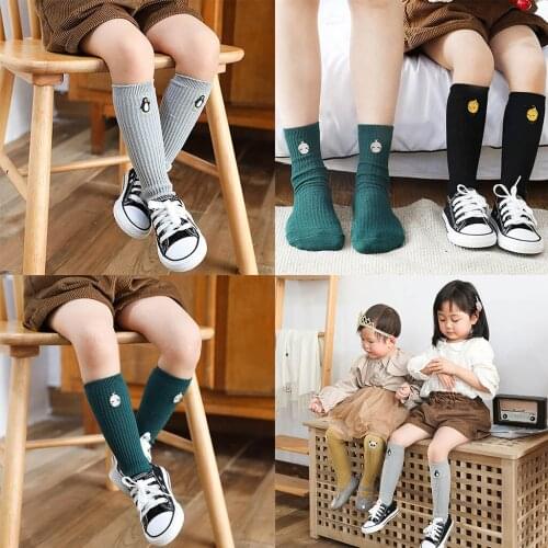 Toddler Kids Baby Girls Boys Cartoon Animals Knee High Antislip Kawaii Keep Warm Long Stockings Plain Kids Socks 2021
