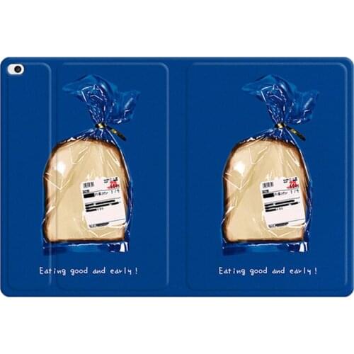 For Ipad Pro 11 10 2 9 7 Air 3 4 Mini 4 5 Case 2020 The All-inclusive Cartoon Blue Background Bread Shell Drop Resistance