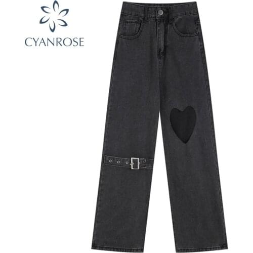 Streetwear High Waist Jeans Women Summer Baggy Casual 2021 Korean Y2k Design Loose Pants Female Fashion Wide Leg Denim Trouser