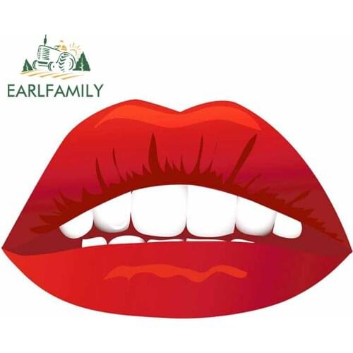 EARLFAMILY 13cm x 8.3cm for Red Lips Decal Funny Car Stickers Creative Vinyl Car Wrap Motorcycle Windshield Occlusion Scratch