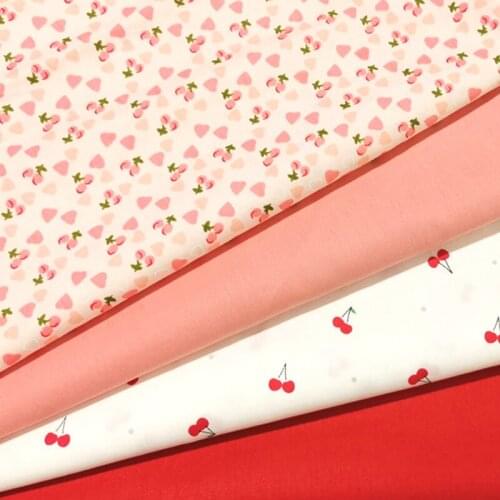 Cherry Printed 100% Cotton Fabric Cotton Patchwork Cloth DIY Sewing Quilting Fat Quarters Material For Baby&Child