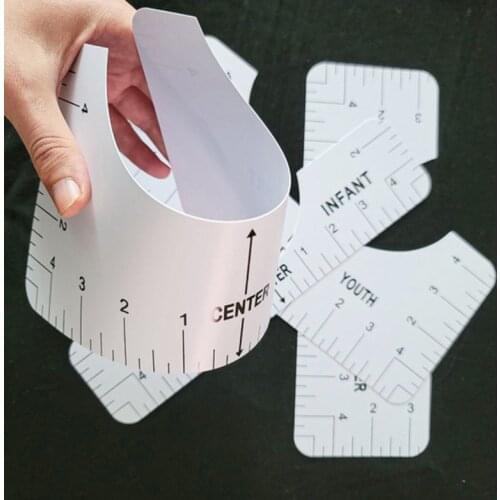 Craft Tool T-Shirt Alignment Ruler For Guiding T-Shirt Design Fashion Rulers With Size Chart DIY Drawing Template Craft Tool