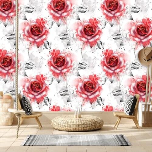 Red Rose 3d Wallpapers for Living Bed Room Decoration Nursery Silk Textured Walls Paper In Rolls Cabinet Self Adhesive Murals