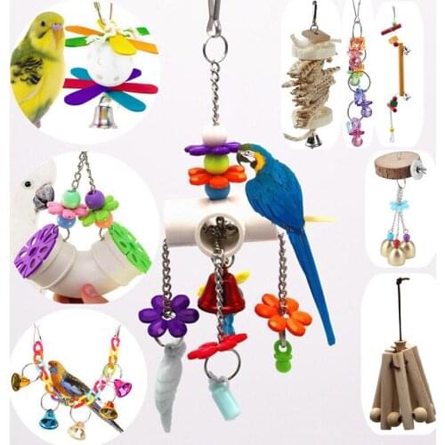 Colorful Beads Bells Parrots Toys And Bird Accessories For Pet Toy Budgie Parakeet Cage African Grey Vogel Speelgoed Parkiet