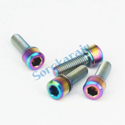 LOT 4 M6 x 20mm Colorful TC4 GR5 Titanium Alloy Allen Hex Screw Column Cap Head Bolts For Bicycle
