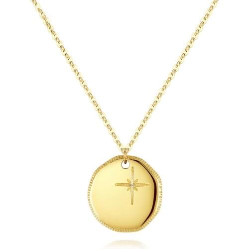 MetJakt Womens Stylish Simple Elegant O-Ring Chain Necklace in 14K Gold