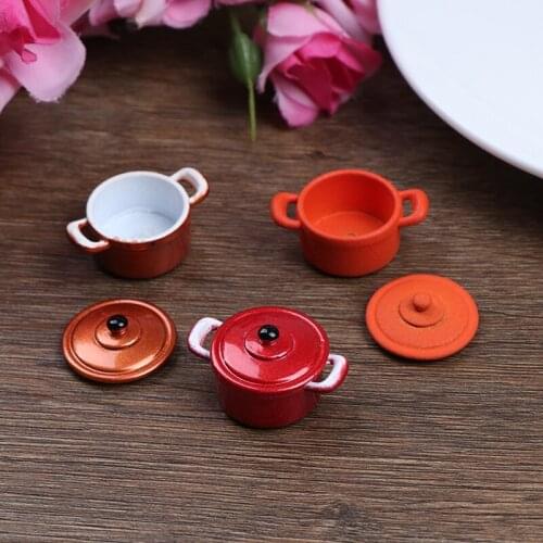 Mini Pan Alloy doll house Kitchen Accessories Doll House Miniatures 1:12 Accessories Mini Kitchenware Miniature Hot Pot