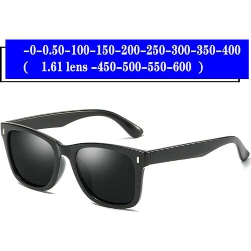 Custom Made Myopia Minus Prescription Lens Myopia Sungalsses Coating Black Men Classic Polarized Half frame rivet Sunglasses FML