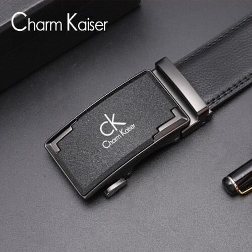 Support custom brand licensing man leather big business belt automatic buckle belts of middle-aged and young man