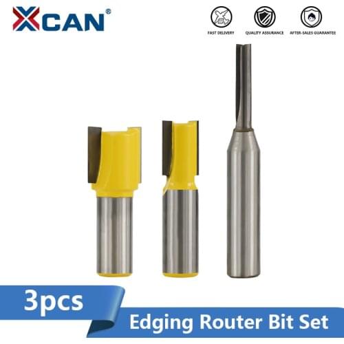 XCAN Edging Router Bit Set 3pcs Straight Shank Flush Trim Router Bit For Woodworking Engraving Tools Trimming Milling Cutter
